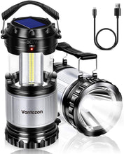 画像をギャラリービューアに読み込む, Vantozon LEDランタン 【ソーラー充電 モバイルバッテリー機能付き】 キャンプランタン USB充電式 超高輝度 ランタン 折り畳み式