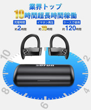 画像をギャラリービューアに読み込む, ワイヤレスイヤホン 【最新版Bluetooth 5.1 耳掛け式】 Bluetooth イヤホン ブルートゥース イヤホン IPX7完全防水 自動ペアリング スポーツ