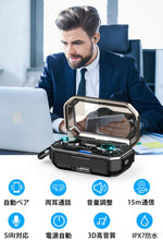 画像をギャラリービューアに読み込む, イヤホン Hi-Fi 高音質 3Dステレオサウンド IPX7完全防水 ワイヤレスイヤホン 自動ペアリング