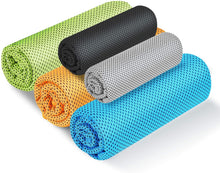 画像をギャラリービューアに読み込む, 冷却タオル 5枚セット冷感タオル UVカット 熱中症対策 クールタオル スポーツタオル 抗菌防臭 日焼け対策 ひんやり感