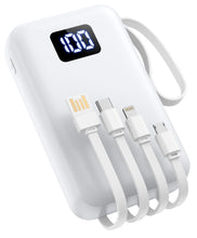 画像をギャラリービューアに読み込む, モバイルバッテリー　充電器　ケーブル内蔵　ホワイト　ブラック　K097L充电宝
