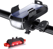 画像をギャラリービューアに読み込む, Bestore 自転車 ライト ソーラー充電 USB充電式 4000mAh大容量 IPX6 防水 スマホホルダー 自転車ヘッドライト
