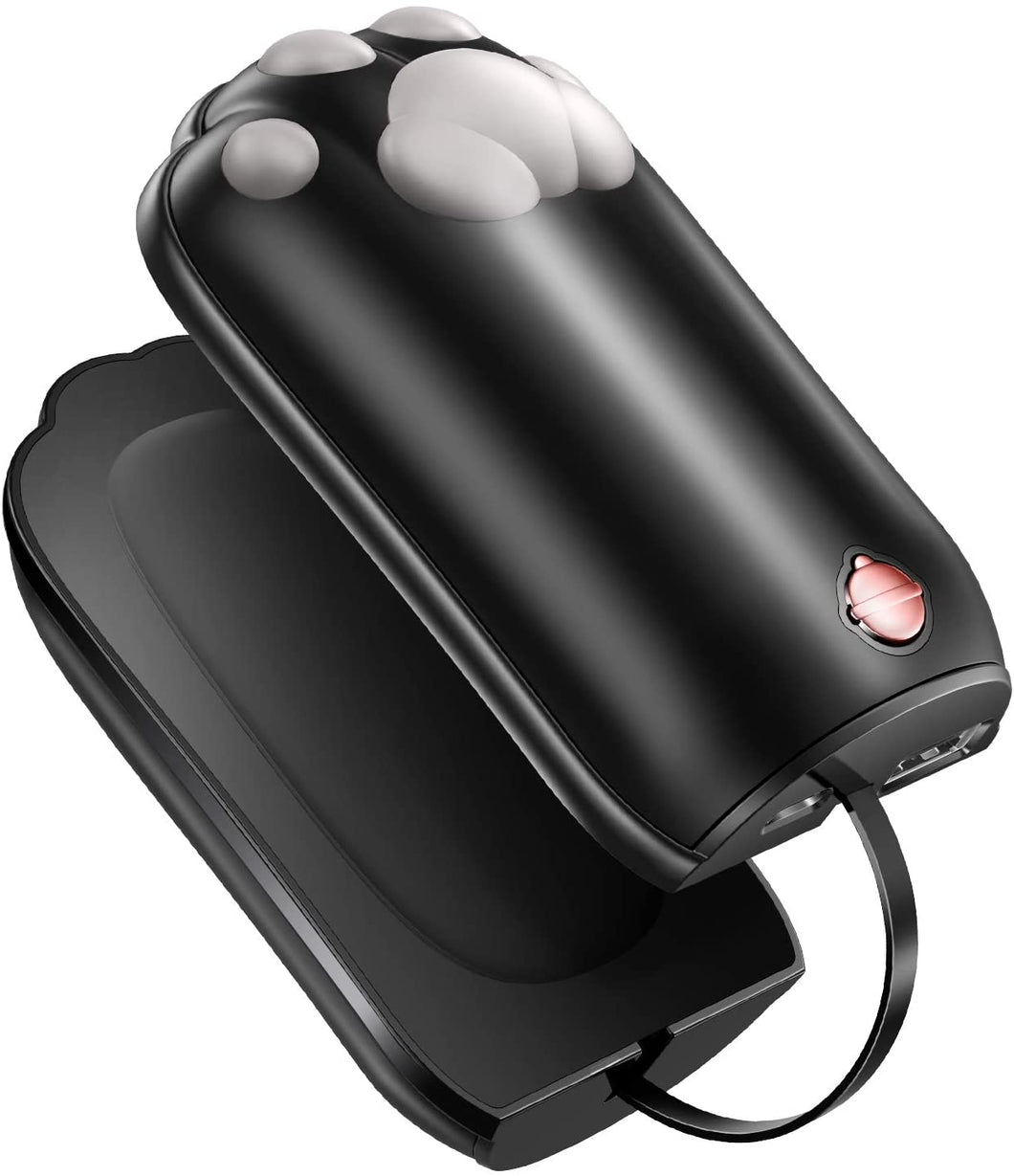 カイロ 充電式カイロ 5000mAh 大容量 【モバイルバッテリー機能付き 両手同時利用】 USBカイロ 猫の肉球型カイロ