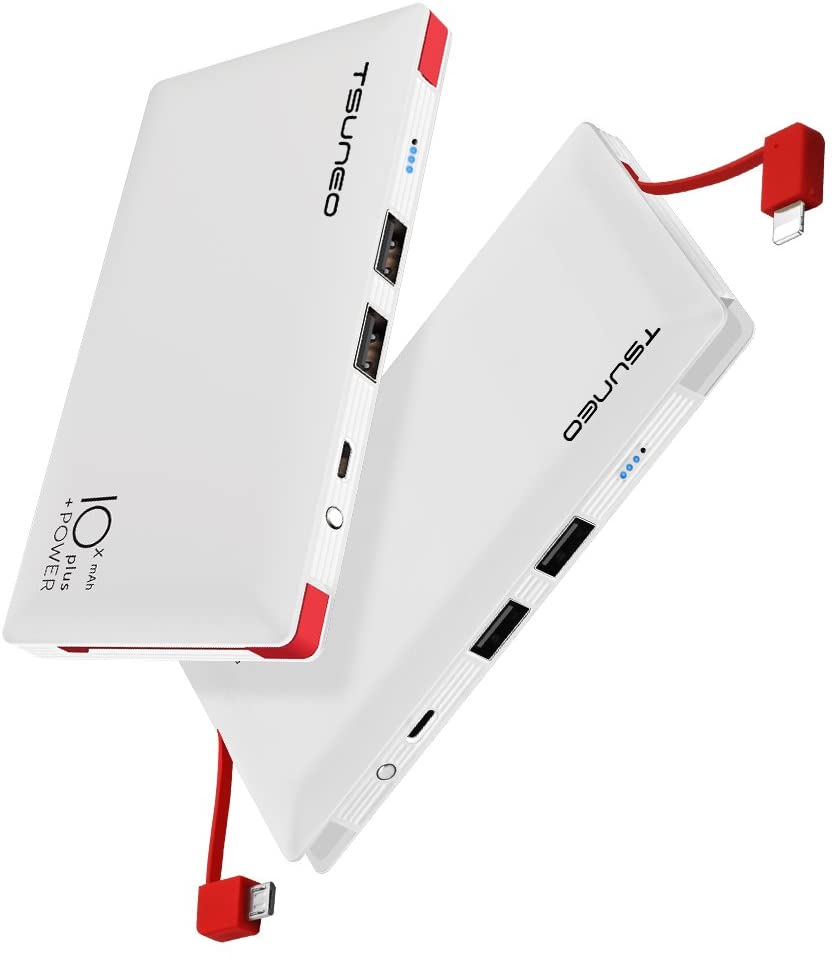 モバイルバッテリー ケーブル内蔵 大容量 10000mAh MFi認証