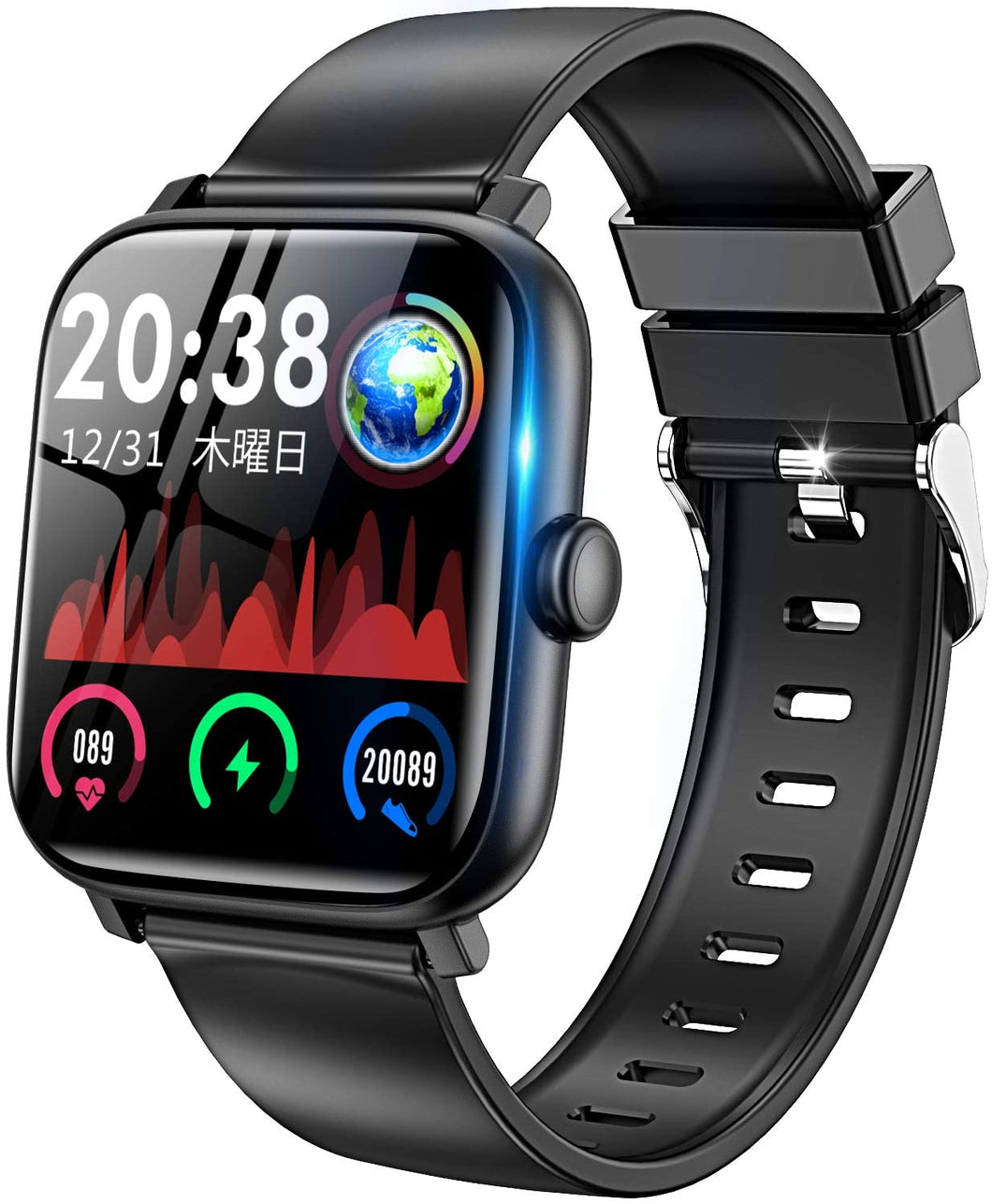 スマートウォッチ 【最新Bluetooth5.1 全画面タッチスクリーン】 Briskyjp 活動量計 1.54インチ大画面 心拍計