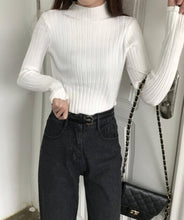 画像をギャラリービューアに読み込む, リブニット レディース セーター 秋冬・重ね着に便利な薄手リブ素材・着回し力・高伸縮
