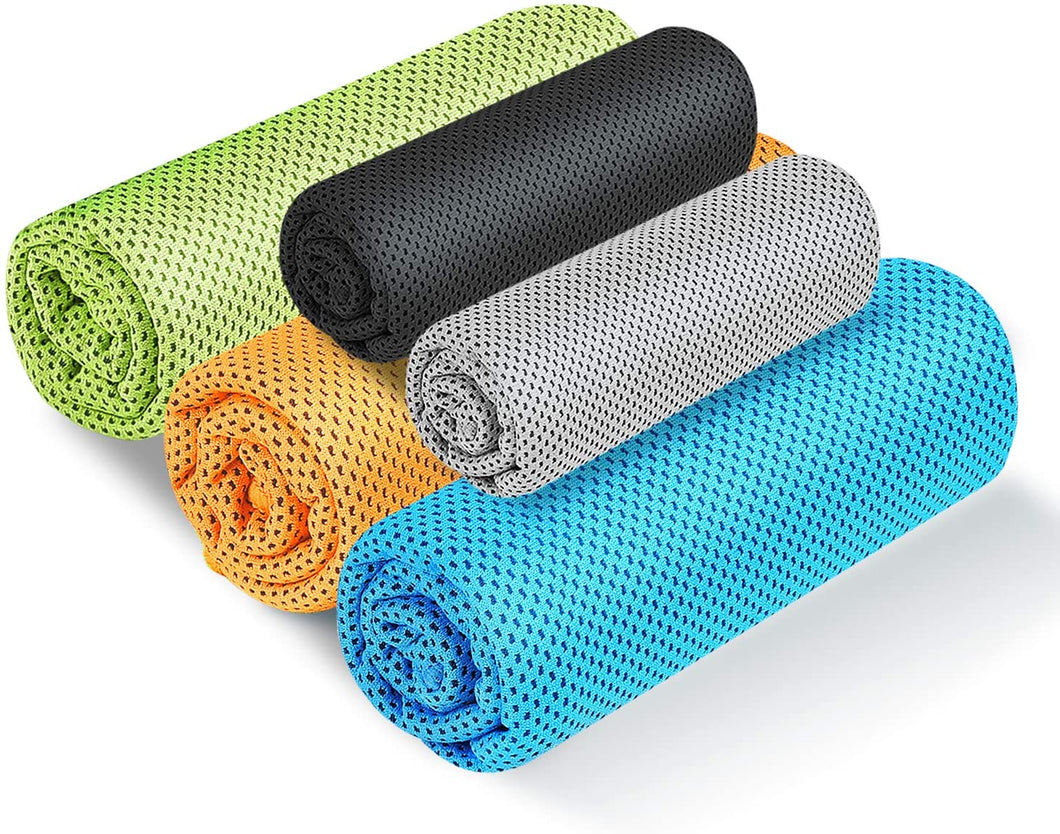 冷却タオル 5枚セット冷感タオル UVカット 熱中症対策 クールタオル スポーツタオル 抗菌防臭 日焼け対策 ひんやり感