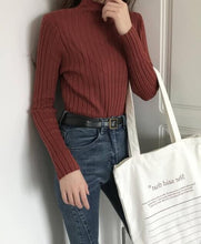 画像をギャラリービューアに読み込む, リブニット レディース セーター 秋冬・重ね着に便利な薄手リブ素材・着回し力・高伸縮
